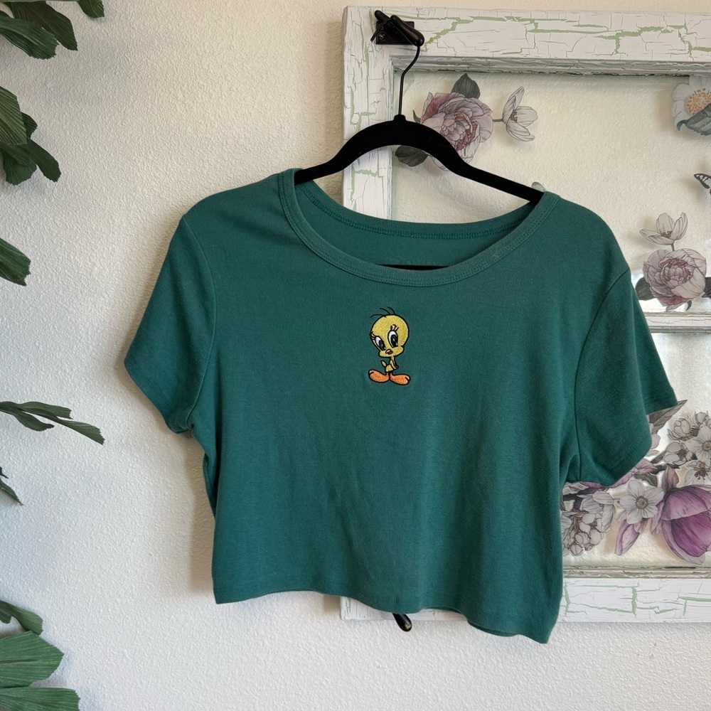 Green Tweety Bird Crop Top